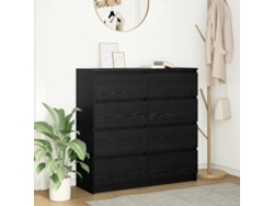 Aparador | Mueble De Comedor | Buffet De Madera De Roble Negro 100x35x99 Cm Wsd83404