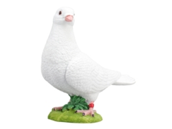 Adorno artificial de paloma blanca con plumas, resina, alta simulación, decoración de jardín/hogar.