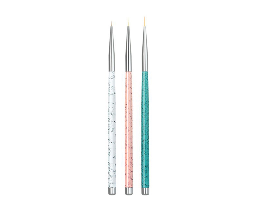 Rebe-3pcs Pincel Liner Para Arte De Unhas Pluma De Pintura Ferramenta De Beleza Para Unhas