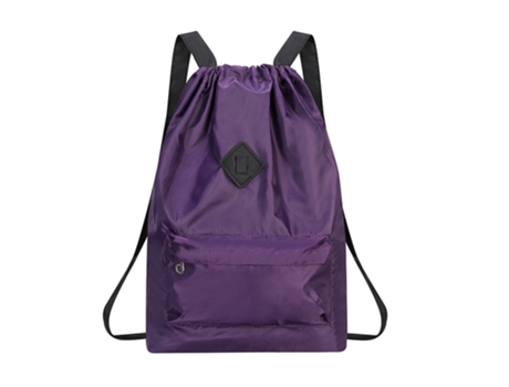 Mochila con cordón, bolsa deportiva para gimnasio con compartimento para zapatos, mochila con cordón resistente al agua (púrpura)