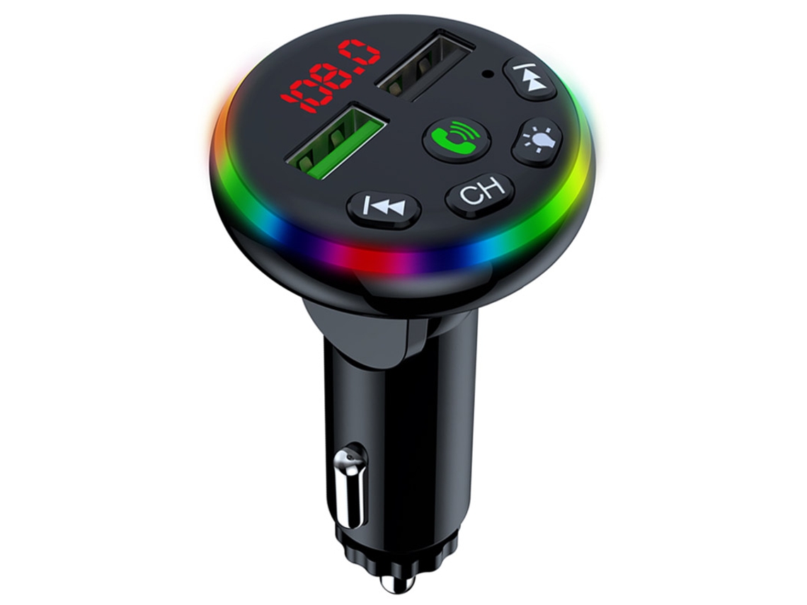Transmisor de FM YIZHOOD F13 Encendedor de cigarrillos USB Tarjeta SD USB Carga rápida Bluetooth 5.0 Kit de coche manos libres MP3 negro