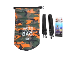 Mochila Impermeable Plegable Y Ligera De 20 Litros Fabricada En Poliéster Pvc Con Parte Superior Enrollable Para Natación - Camuflaje Naranja