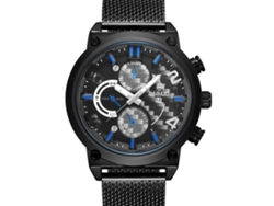 Reloj Hombre Deportivo Correa Malla Cuarzo Dial Redondo Bagari Negro Azul