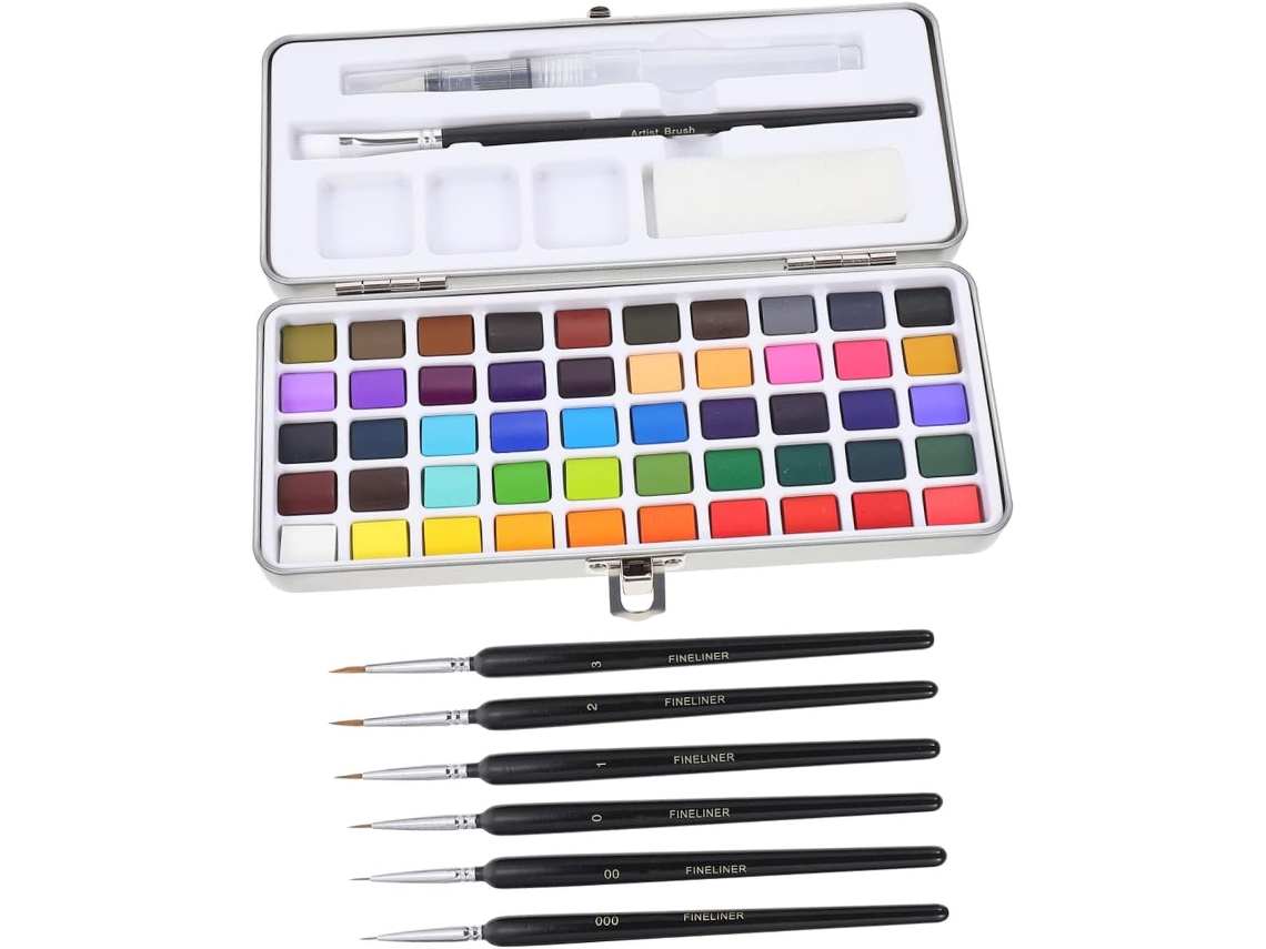 Juego De Acuarelas De Colores Sólidos, Kit Portátil Para Artistas Principiantes.