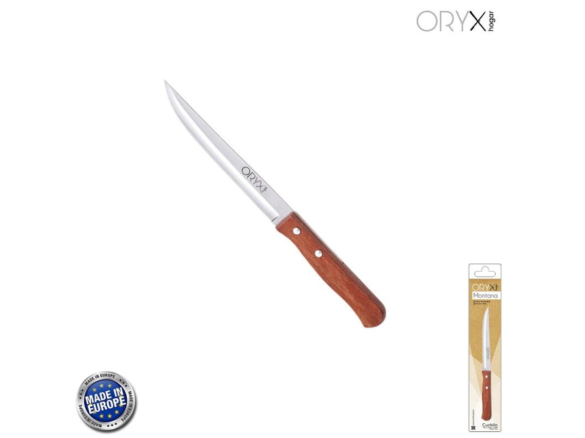 Cuchillo de Cocina Montana Cocina Hoja Acero Inoxidable 13 cm Mango Madera ORYX