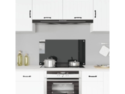 Protección Salpicaduras Cocina Vidrio Templado Negro 90x50 Cm
