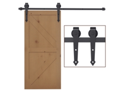Kit Riel Puerta Corredera 2 M Metal 100 Kg Marrón