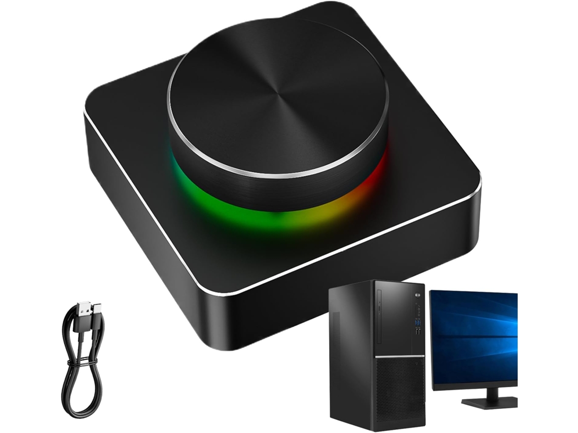 Control Remoto De Volumen Botón De Audio De Computadora Luces De Altavoz Con Cable