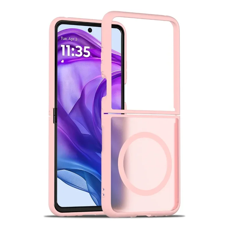(rosa, Motorola Razr 2024) Funda Plegable Magnética Mate Para Teléfono, Textura Agradable Al Tacto, Resistente A Los Golpes.
