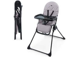 Trona Kinderkraft BINCI plegable y compacta con bandeja regulable y arnés de 5 puntos Gris