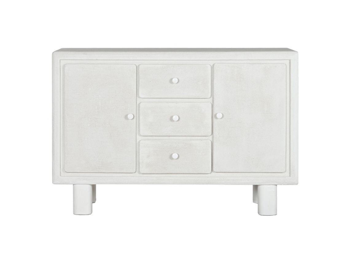 Buffet Mdf Abeto Rugoso Blanco 120x38x80cm