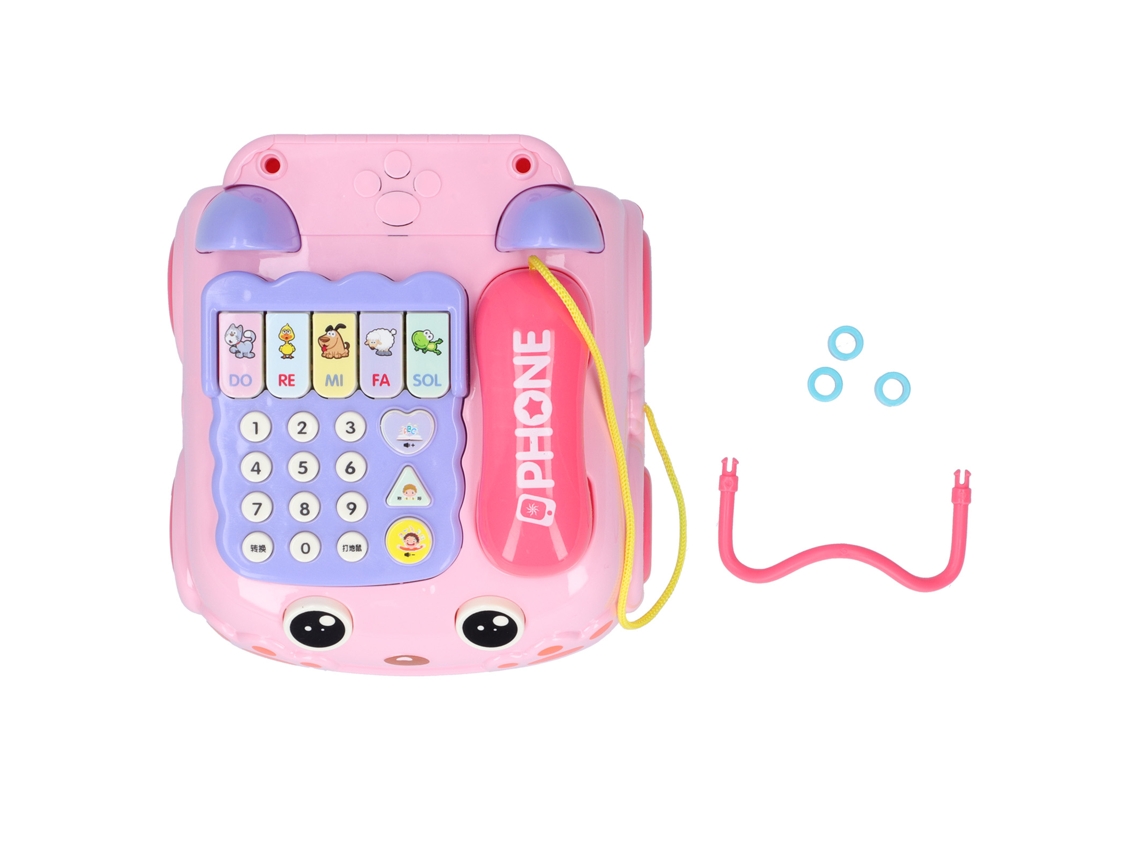 2026-juguete Teléfono Infantil Educativo Simulación Con Luz Y Efecto Musical Rosa