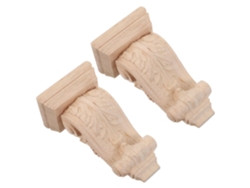 Juego De 2 Consolas De Madera Maciza Tallada, Estilo Europeo, 6x11x4 Cm, Apliques De Pared Decorativos
