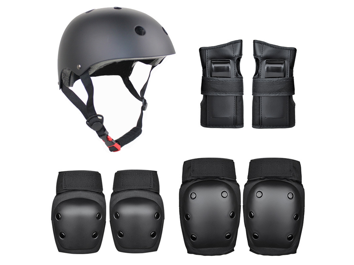 Juego de protección para casco de esquí Balance Bike para adultos y niños YUYSAN negro (S-Menos de 35 kg)