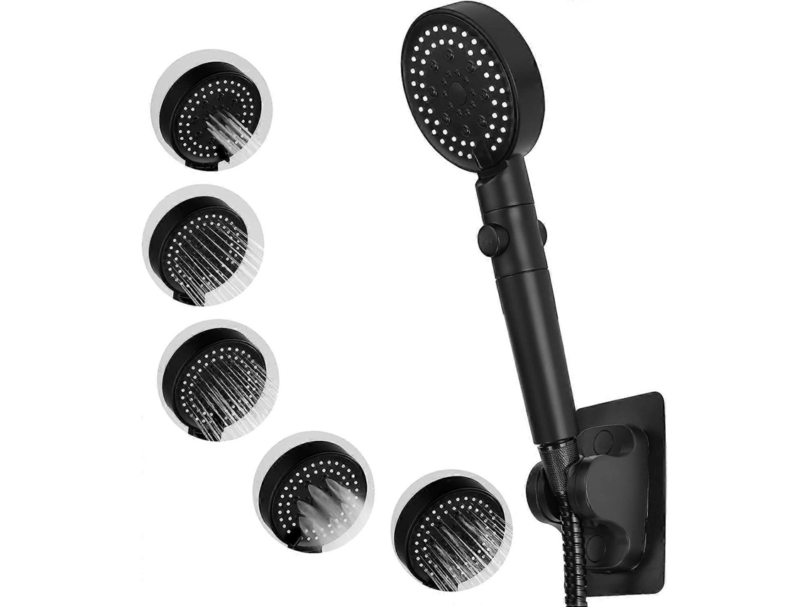 Ducha De Alta Presión Con 5 Modos Y Interruptor De Pausa, Desmontable Y Fácil De Instalar - Negro Tamaño 3 Negro