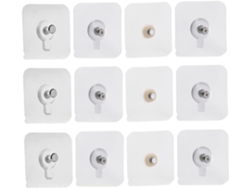 Juego de 12 clavos acrílicos adhesivos para colgar cuadros, relojes y decoraciones de pared.