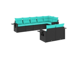 Maison Exclusive - Conjunto De Sofá De Jardín De 8 Piezas Con Cojines, De Poliratán Negro