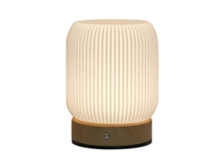Lâmpada De Mesa De Toque Textura De Madeira Lâmpada Noturna Portátil Com Bateria Interna Para Quarto