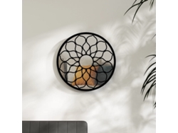 Espejo redondo de hierro para uso interior, 60x3 cm, negro, HARLANV1