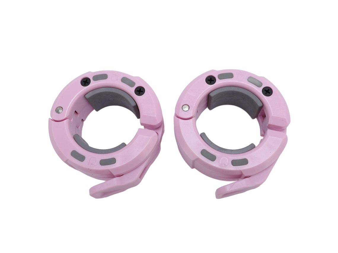 Danu2026-2pcs Abrazaderas Magnéticas Para Barra De Pesas 50mm De Liberación Rápida Collares Para Entrenamiento De Levantamiento De Pesas Rosa Gris