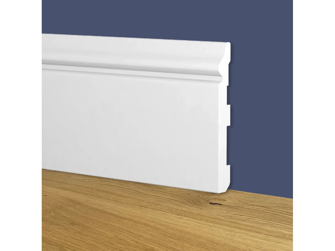 Zócalo Blanco Zócalo Étnico Mod. 120X16X2000Mm en Polímeros Poliestructurados ETERNAL PARQUET