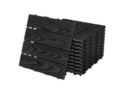 Baldosas Para Exterior Ml-design Wpc Antracita Oscuro Sistema Clic 30x30cm 33 Piezas 3m²