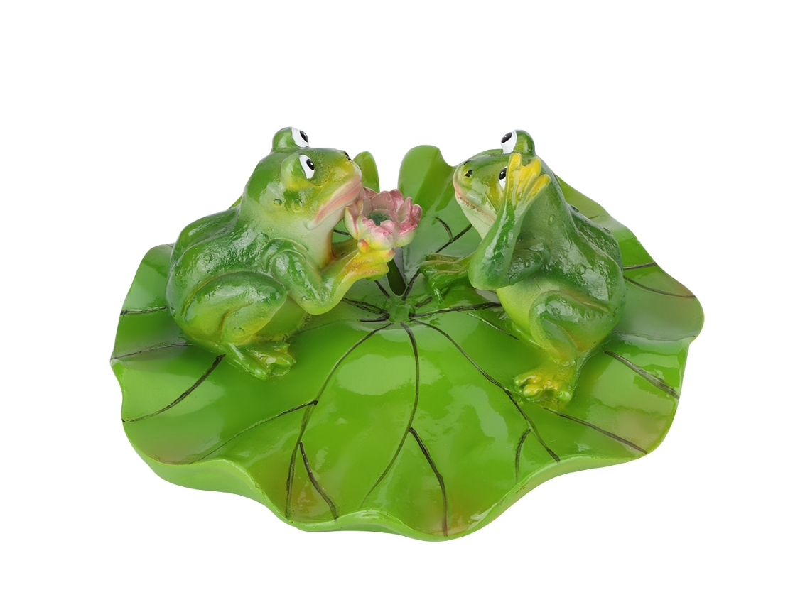 Adorno Flotante De Resina Con Forma De Rana Y Hoja De Lirio Para Estanques, Acuarios Y Decoración De Jardines.