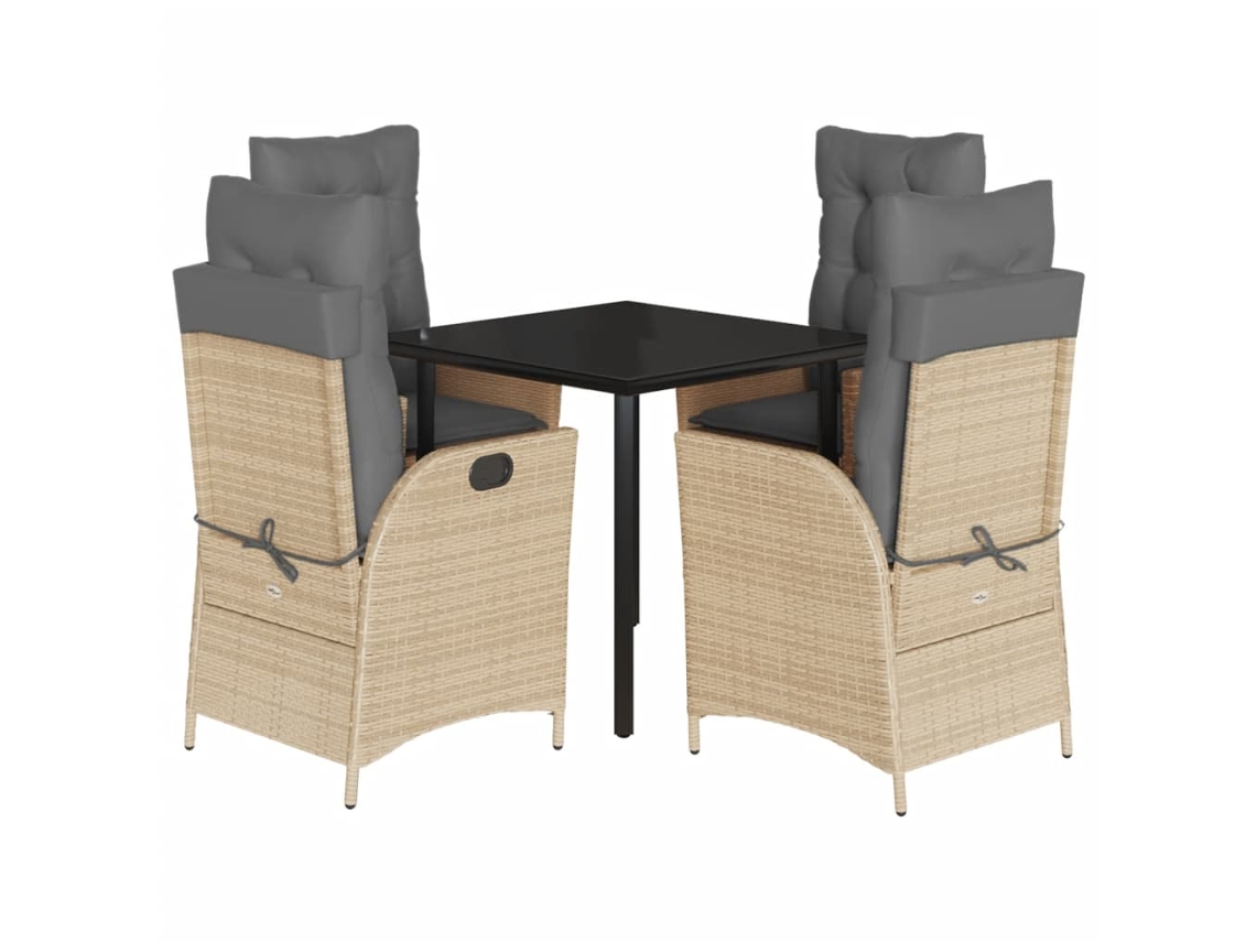 Maison Exclusive - Set Comedor De Jardín 5 Pzas Con Cojines Ratán Sintético Beige