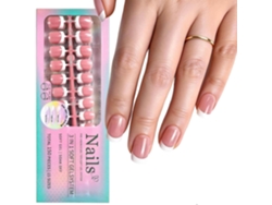 Juego De Uñas Postizas Versátiles Con Revestimiento De Color Y Acabado Brillante, Duraderas, De Abs.