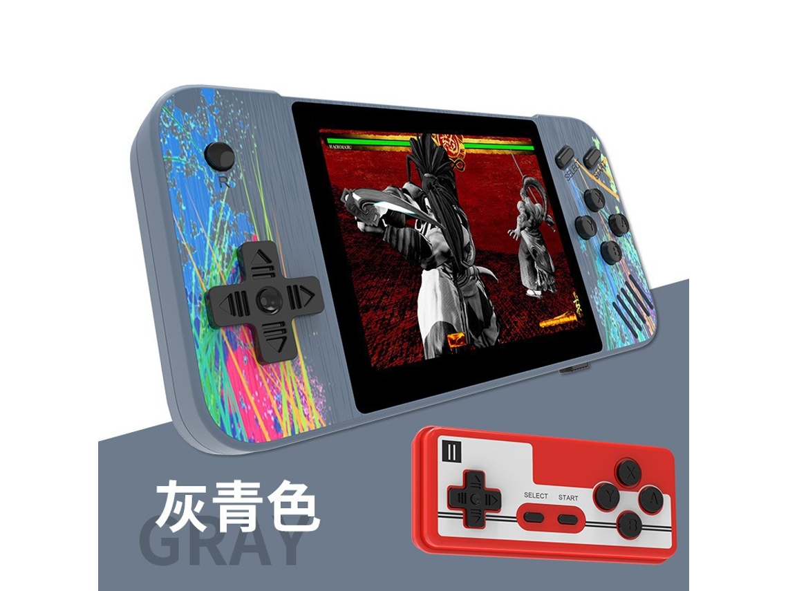 Consola de juegos portátil retro de 8 bits con juegos arcade nostálgicos 800 en 1 G3 gris Dual YUNZII