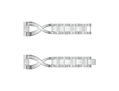 Pulsera de Acero de Lujo para Samsung Gear Sport Plata VEANXIN