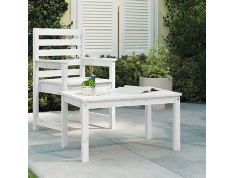 Mesa De Jardín VIDAXL Blanco Madera (82.5x50.5x45 cm)