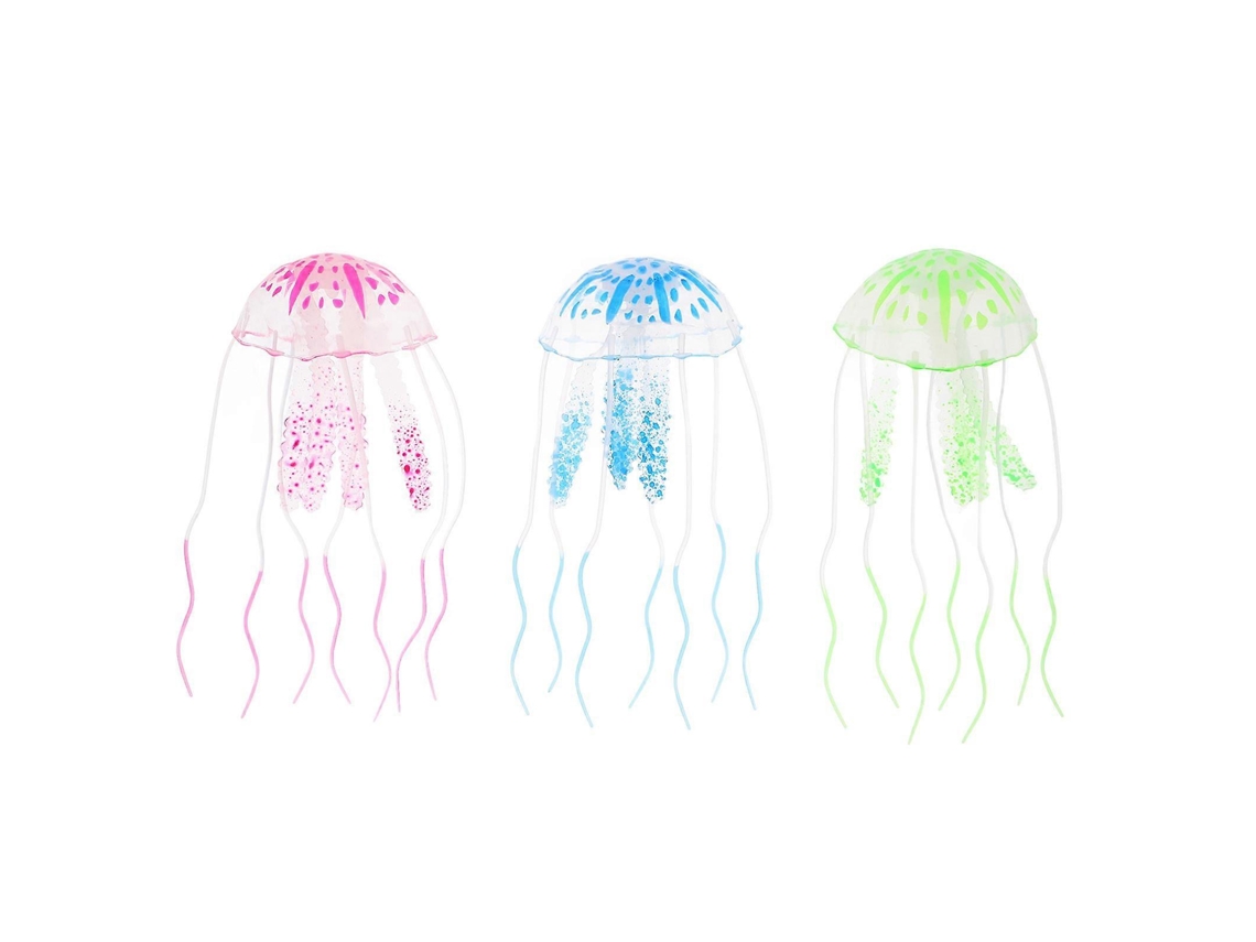 Medusas decorativas iluminadas de silicona para acuario, 3 piezas Rosewell