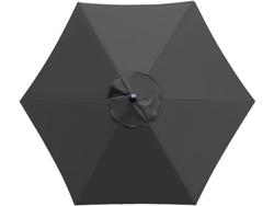 Tela de repuesto para sombrilla de exterior, 6 varillas, 3 metros, impermeable, protección UV, color negro (sin soporte)