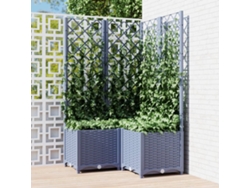 Maceta/Jardinera de Jardín con Enrejado 80X80X136 Cm PP Gris Oscuro