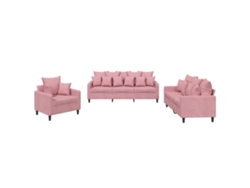 Maison Exclusive - Juego De Sofás Con Cojines 3 Piezas Terciopelo Rosa