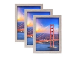 Molduras De Madeira Para Fotos Panoona Conjunto De 3 Peças (15x20cm) Cinza