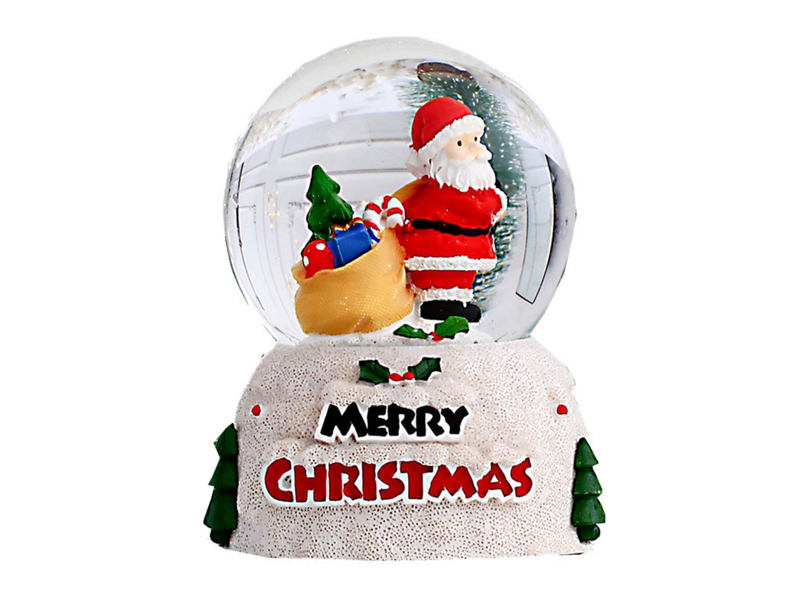 Bola Navideña De Cristal Brillante Con Luz, De Resina De Vidrio, Decoración De Mesa, Regalo Para Niños
