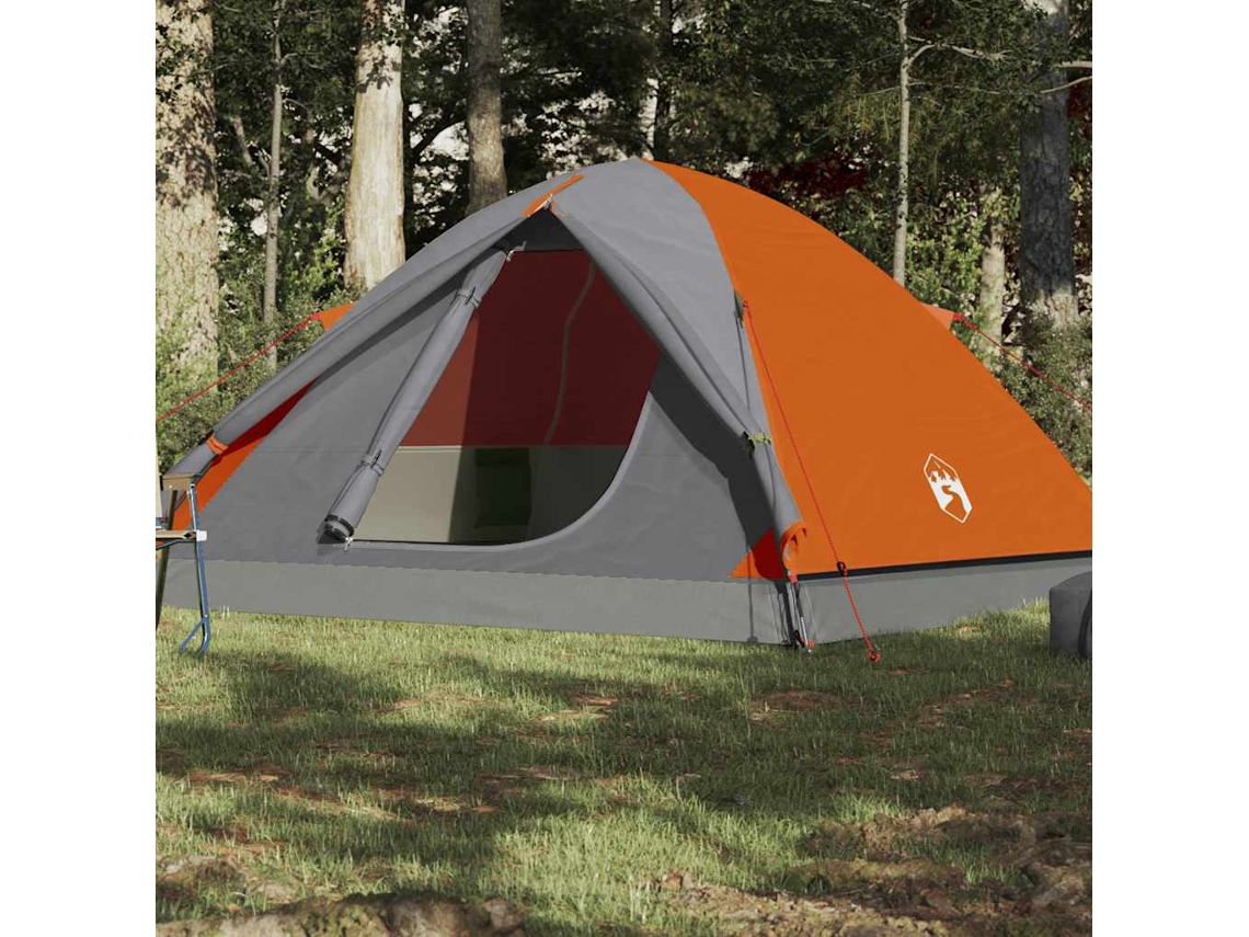 Tienda de campaña tipo domo impermeable naranja para 3 personas