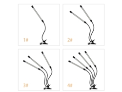 Rebe-luz De Crecimiento Para Plantas Usb Espectro Completo Ángulo Ajustable 5 Niveles De Brillo Timer 4/8/12h Para Plantas Interiores