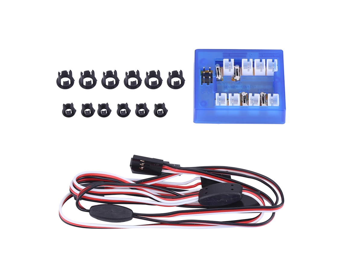 Kit De Iluminación Led Para Coche Rc Escala 1/10 Con 12 Luces Intermitentes - Accesorio Para Rc