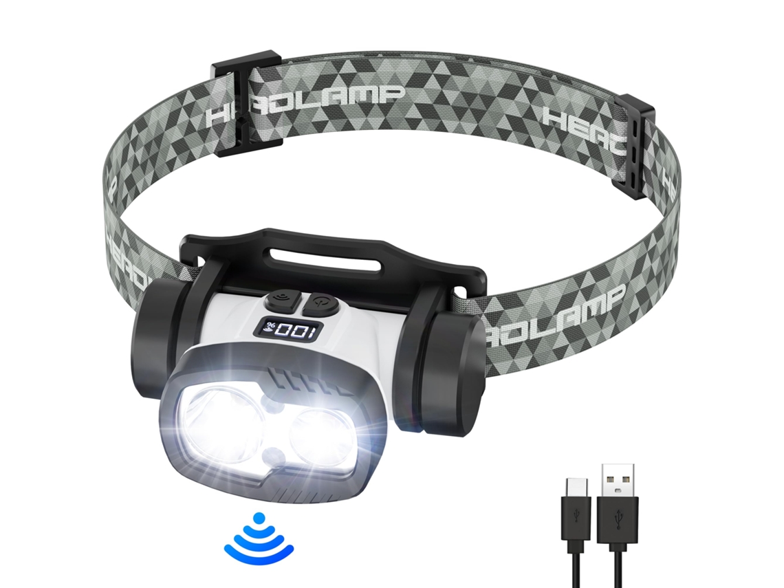 Linterna Frontal Led Recargable, 1500 Lúmenes, 9 Modos, Sensor De Movimiento, Equipo Esencial Para Acampar, Resistente Al Agua, Ideal Para S