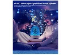 Luces Nocturnas Con Altavoz Bluetooth Lámpara De Cabecera 3d Galaxy Control Táctil Rgb Regulable 7 Colores Led Portátil Inalámbrico Yizhood