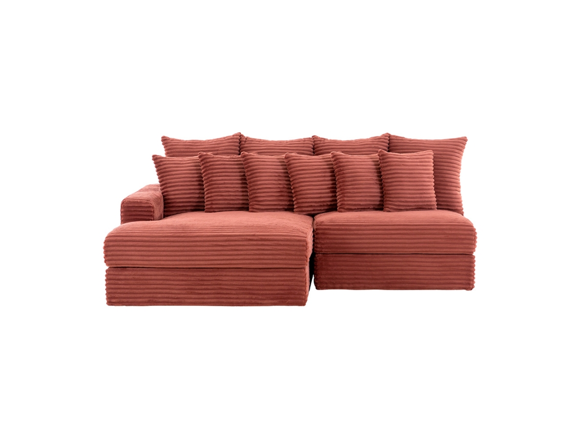 Sofá esquinero profundo Cardiff de 2 o 3 plazas en pana color terracota Concept U