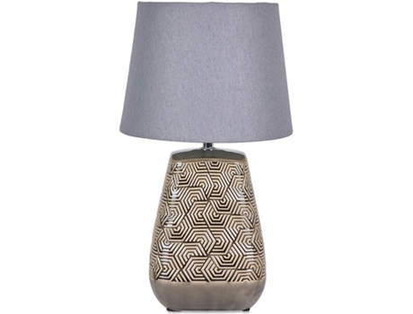 Lámpara de mesa 22.5x40 plateado ceramica concha tulipa gris sully PRESUME DE CASA