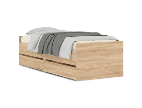 Estructura de cama con cajones VIDAXL roble sonoma (90x200 cm)