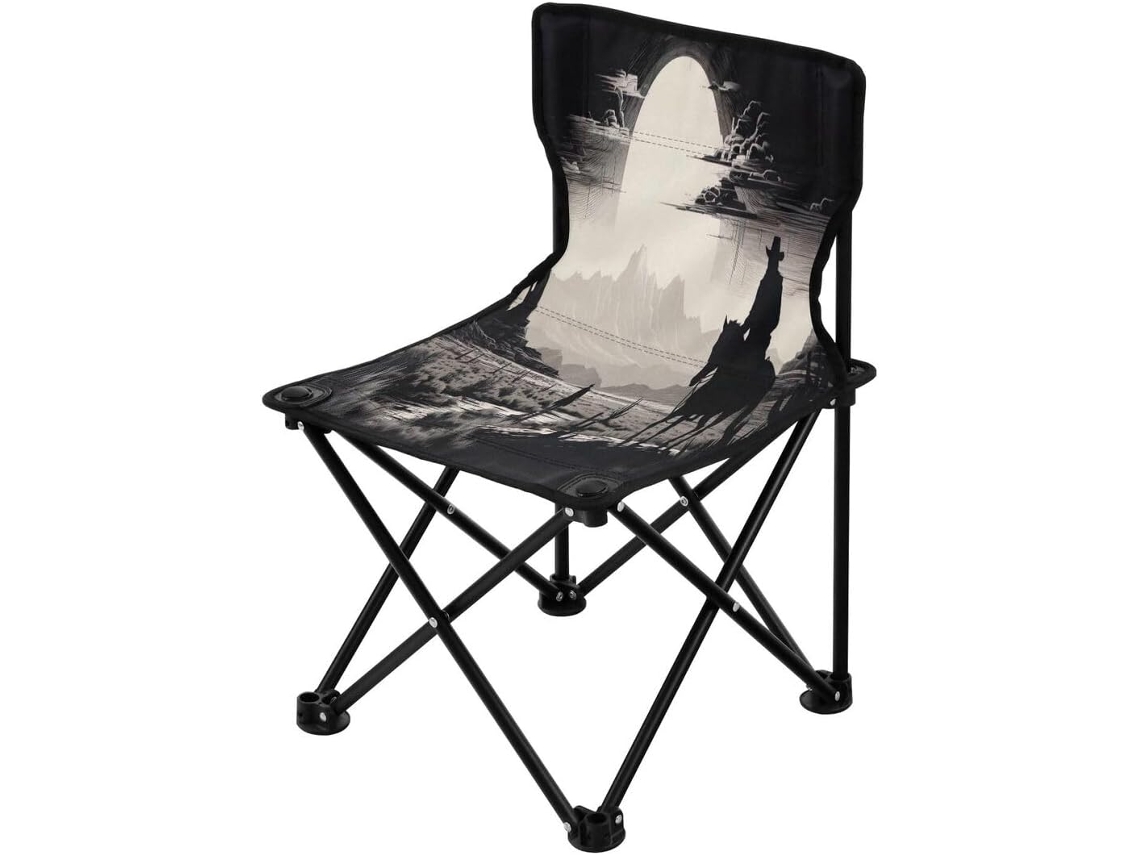 Silla Plegable Gris Para Camping, Resistente Duradera Portátil Fácil De Instalar