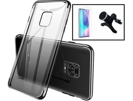 Kit Funda, Soporte y Protector de Cristal Templado Xiaomi Mi Note 10 Lite SlimArmor Negro