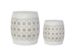 Set 2 Mesita Auxiliar Metal Envejecido 40x40x42cm