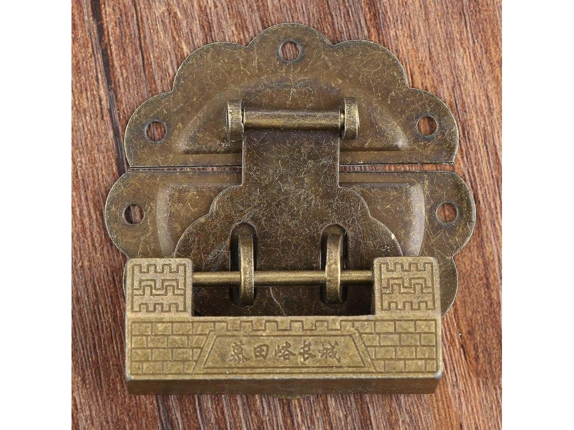 Cerradura De Latón Antiguo Y Pestillo Para Cajones De Madera Joyería Muebles Chinos Oxn